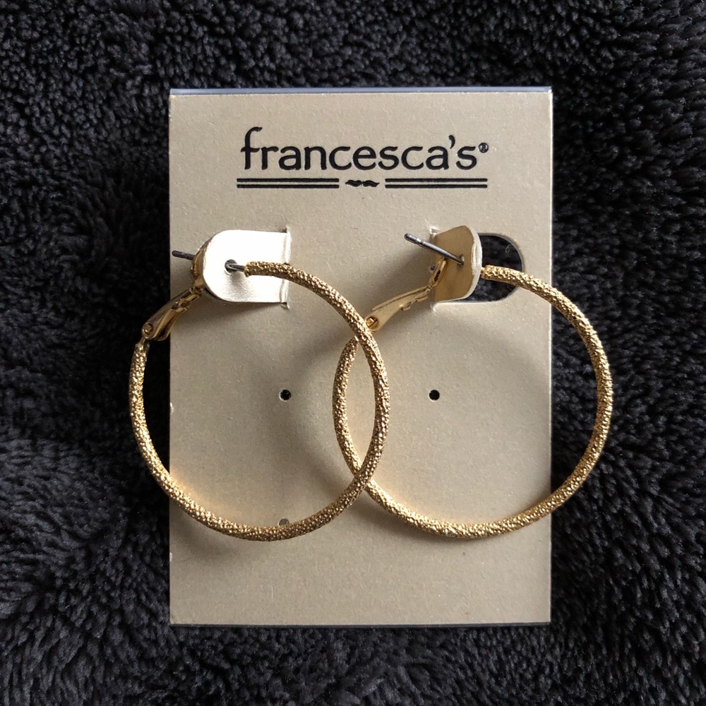 Gold sparkle hoops